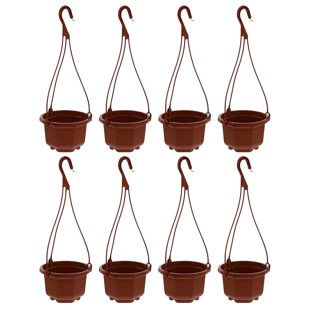8 Sets of Hanging Pots Plastic Hanging Planters Hanging Flower Pots