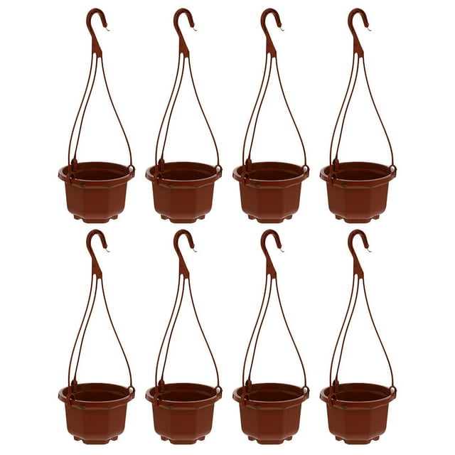 8 Sets of Hanging Pots Plastic Hanging Planters Hanging Flower Pots