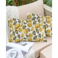 thumbnail image 6 of Pack of 2 Outdoor Pillow Covers, Summer Vintage Doodle Lemon Pattern Waterproof Square Throw Pillowcase Cushion Decorative Pillow Covers for Couch Patio Tent, 20x12 in, 6 of 6