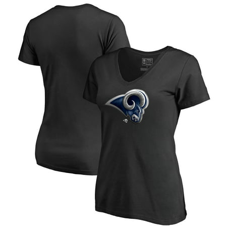 Los Angeles Rams NFL Pro Line by Fanatics Branded Women's Midnight Mascot V-Neck T-Shirt - Black