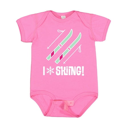 

Inktastic Skier I Love Skiing Gift Baby Girl Bodysuit