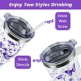 thumbnail image 5 of Purple Butterfly Gifts Tumbler for Women Mom, Butterflies Print Leakproof Coffee Travel Mug, Lavender 40 Oz Tumblers with Handle and Straw Water Bottle Cup Gift Ideal, 5 of 6