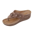 thumbnail image 3 of Women's Summer V Cut Open Toe Platform Sandals Casual Comfort Slip On Everyday Wear Shoes, 3 of 7