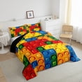 thumbnail image 3 of Feelyou Cartoon Building Blocks Queen Comforter Set, Pixelate Miner Bedding Sets, Teens Kids Boys Girls Reversible Bedding Comforter Set, Lightweight Room Decor, 3-Piece, 3 of 8