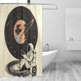 thumbnail image 2 of Yayeee Shower Curtain with Hooks 72"x72" Waterproof Fabric Bathroom Hanging Decor, Space Record, 2 of 5