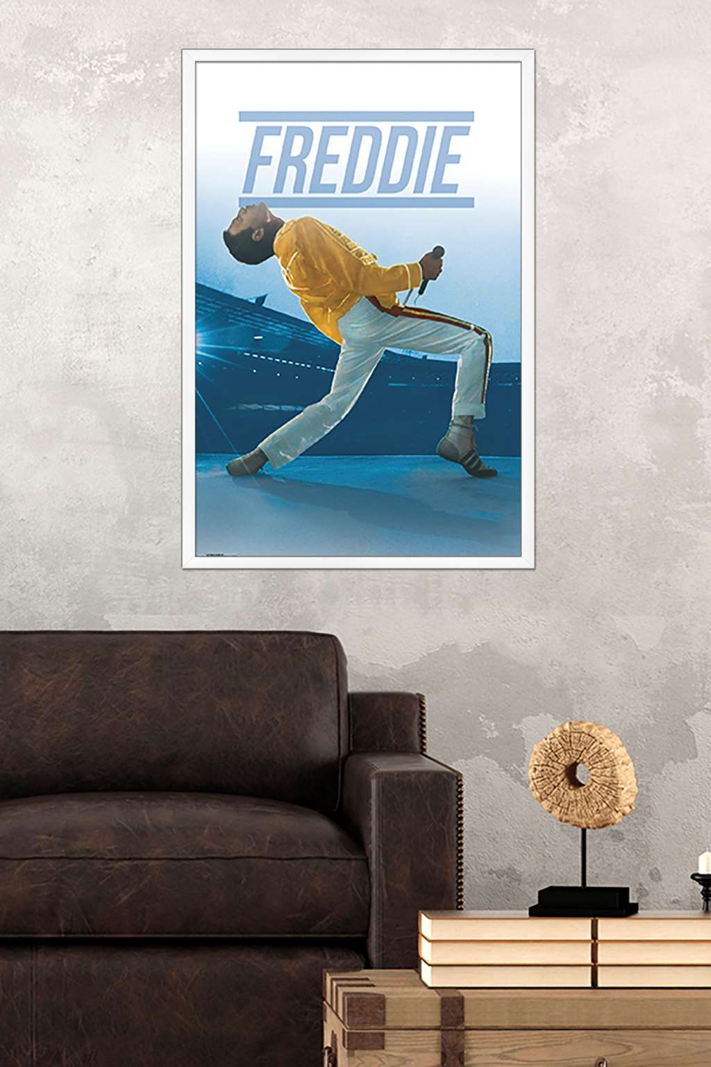 Queen - Freddie Mercury Live Wall Poster, 22.375" x 34", Framed