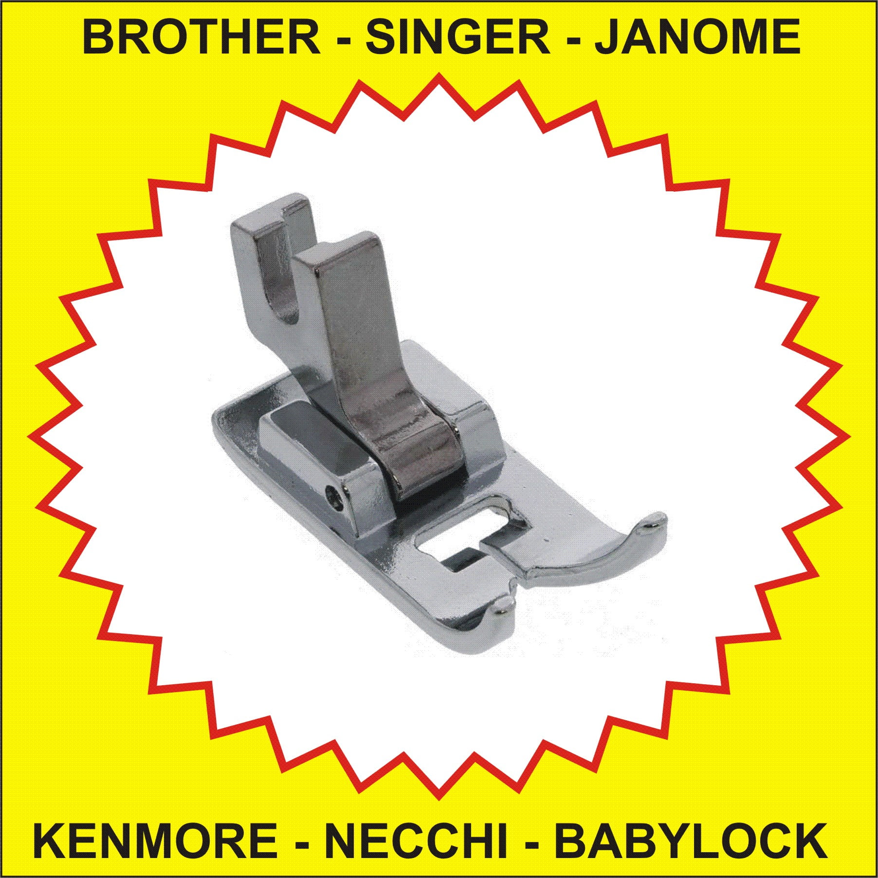 Sewing Machine Zig Zag Foot Fits All Low Shank Machines Singer, Brother, Janome, Kenmore, White