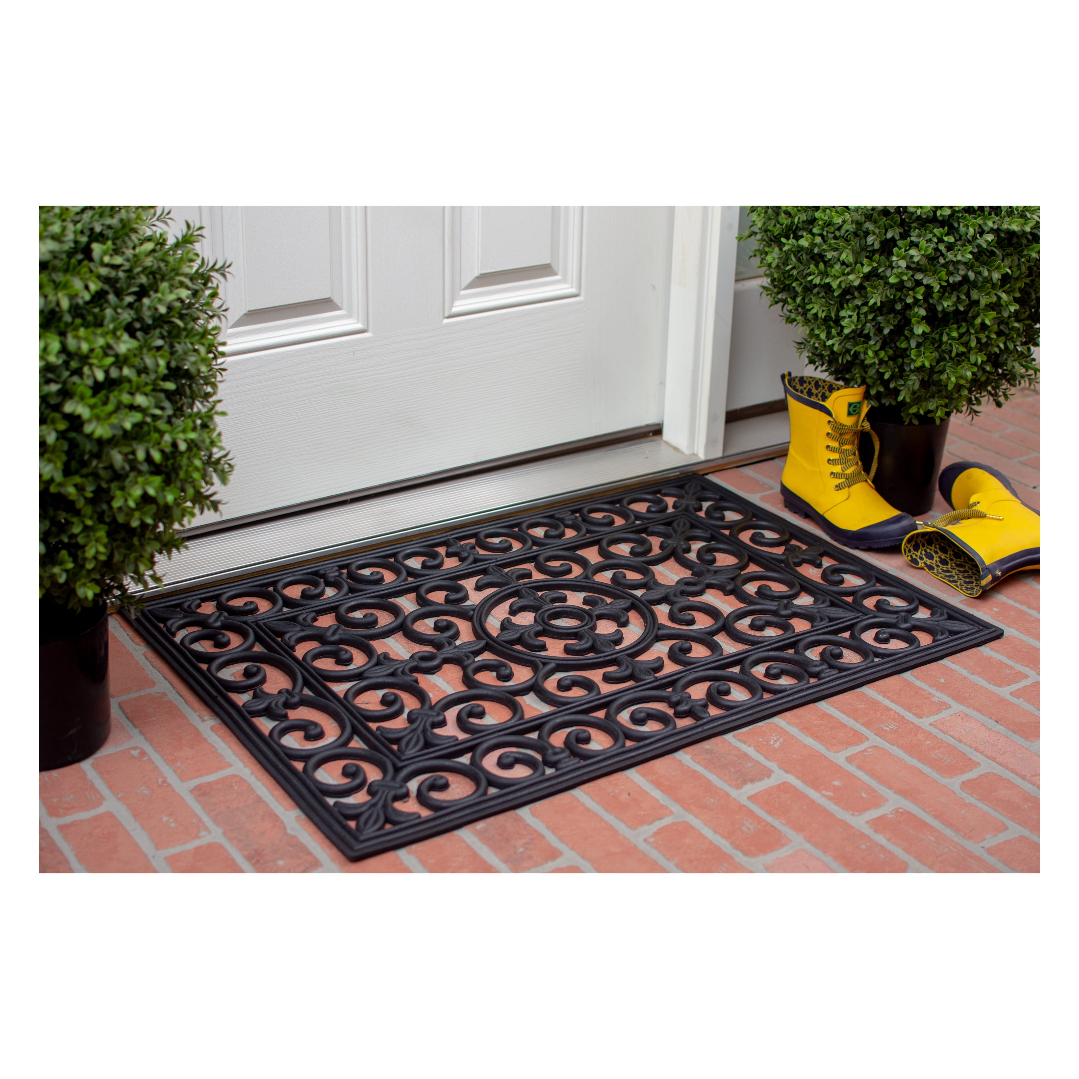 Calloway Mills Fleur De Lis Outdoor Rubber Doormat, 24" x 36"