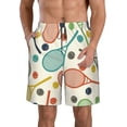 thumbnail image 2 of Uemuo Racket and Tennis Ball Pattern Men's Swim Trunks Hawaiian Beach Bathing Suit Swimsuits Beach Quick-Dry Shorts with Pockets-3X-Large, 2 of 9