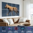thumbnail image 3 of Hunting 8 Pack Art Acoustic Panels Sound Absorbing Blue Wolf Trees Silhouette inspired Wild Decorative Soundproof Wall Panels Self Adhesive for Game Room Man Cave Bedroom 48"x32", 3 of 7