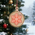 thumbnail image 5 of christmas outdoor decorations Christmas Round Wooden Plaques Decoration Pendant Snowflake Christmas House Christmas Tree Ornaments, 5 of 6