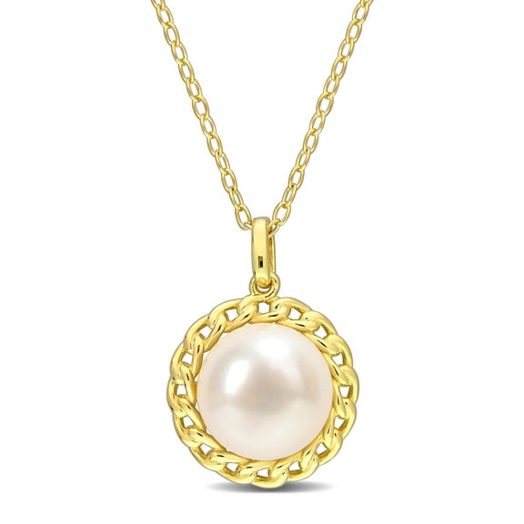 Everly Women's 9mm Cultured Freshwater Pearl Sterling Silver Pendant