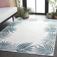 thumbnail image 3 of SAFAVIEH Beach House Cherlyn Botanical Indoor/Outdoor Area Rug, Blue/Ivory, 6'7" x 6'7" Square, 3 of 16