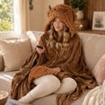 thumbnail image 3 of Highland Cow Wearable Blanket Hoodie, Blanket Cute Highland Cow Highland Cow Oversized Warm Flannel Blanket with Sleeves Hoodie Gift for Adult Home Travel Gift for Women, 3 of 9