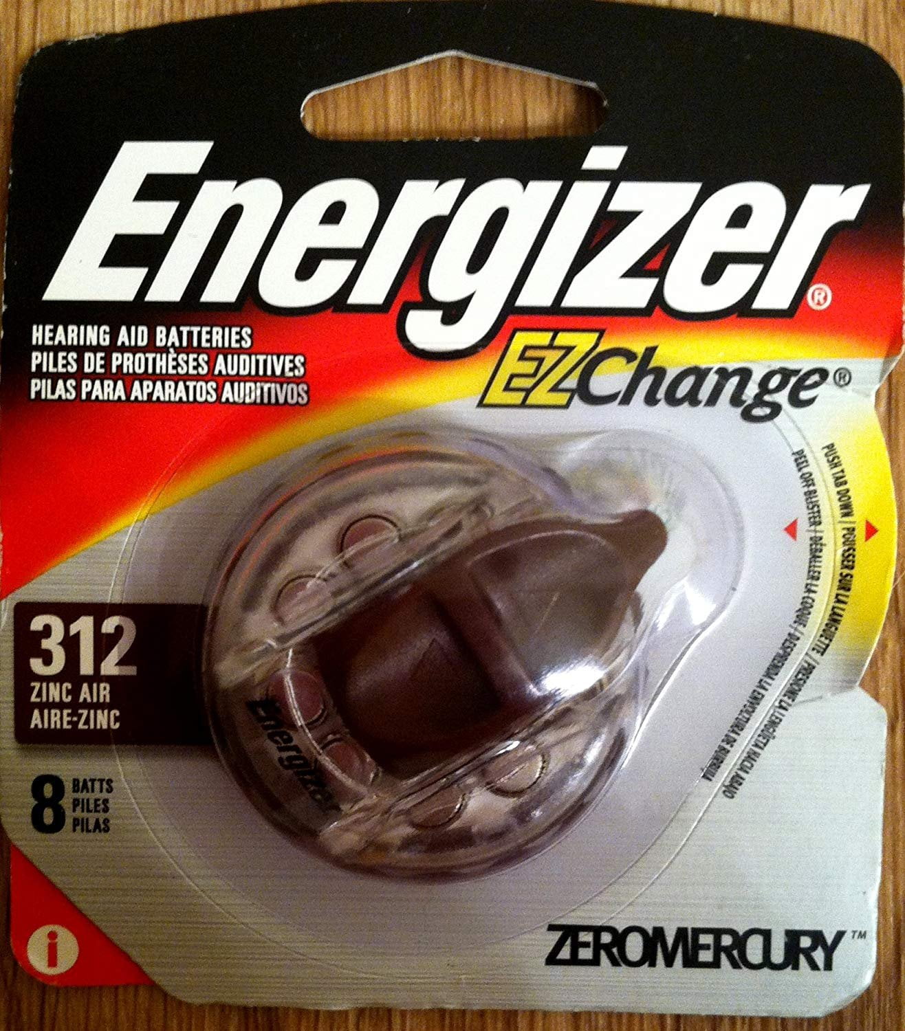 Energizer AZ312EZ-8 Size 312 EZ Change Hearing Aid Battery - Retail Pack