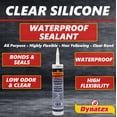 thumbnail image 3 of Dynatex RTV Clear Silicone Adhesive Sealant 10.1 oz Caulk Tube - Transparent Watertight Seal, Marine RV Industrial Use, Made in the USA (4-Pack), 3 of 9