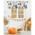 thumbnail image 2 of Valances for Windows, Thanksgiving Fall Blue Pumpkin Sunflower Rod Pocket Short Window Valance Curtains Holiday Window Treatment for Kitchen Living Room Bathroom, 54"x18", 2 of 6