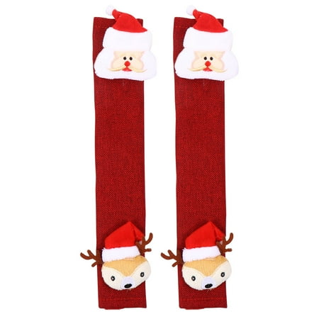 

2pcs Refrigerator Handle Covers Christmas Santa Microwave Oven Handle Gloves