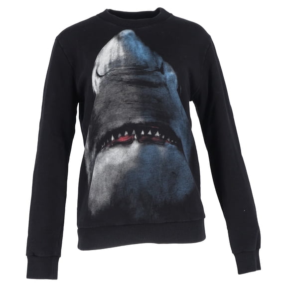 Pre-Owned Givenchy Shark Printed Crewneck Sweater in Black Cotton