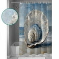 thumbnail image 3 of Extra Long Shower Curtain 72x96 Inch, Coastal Shells Shower Curtain Waterproof Bathroom Decor Modern Abstract Ocean Beach Oil Painting Fabric Bath Curtain Set Accessories with Hooks, 3 of 6