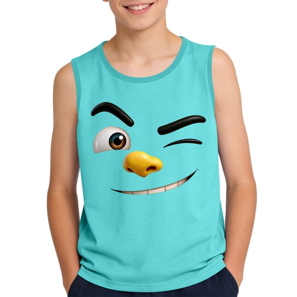 Camisola de Niños Pequeños 3-15 Años sin Mangas Tela Suave Impresión Gradiente para el Uso Casual Y Ocasiones Especiales