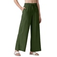thumbnail image 4 of LJEFF Girls Drawstring Trousers, Casual Elastic Waist Lightweight Comfort Baggy Summer Beach Pants Green Size 12, 4 of 9