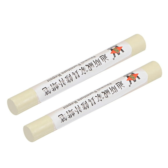 Uxcell Wood Wax Filler Stick, Wooden Furniture Crayons Touch Up Repair Pens, Yellow White 2 Pack