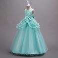 thumbnail image 6 of ATOGUTA Girl Dresses for Special Occasions Green Sleeveless Tulle Long Formal Wedding Pageant Party Fancy Princess Ball Gown Dresses 5T-15, 6 of 7