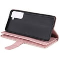 thumbnail image 3 of Wallet Phone Case for Samsung Galaxy S21 FE, Retro Matte 9 Card Holder Slots Zipper Pocket Case PU Leather Magnetic Closure Kickstand with Wrist Strap Shockproof Folio Flip Case - Rose Gold, 3 of 15
