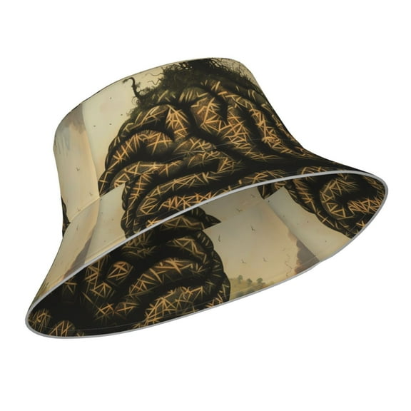 Kdxio Reflective Bucket Hat - Surreal Brain Tree Print Bucket Hat for Men,Women
