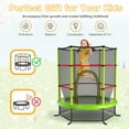 thumbnail image 6 of Gymax 55'' Recreational Trampoline for Kids Toddler Trampoline w/ Enclosure Net Green, 6 of 10