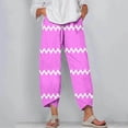 thumbnail image 2 of Pantalones de Mujer Traje Verano Cómodo de Moda Impreso Pantalones Recortados, Pantalones Elásticos Casuales, 2 of 5