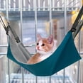 thumbnail image 6 of Reversible Cat Hanging Hammock Soft Pet Cage Hammock with Adjustable Straps And Metal Hooks Double-Sided Hanging Bed for Cats Small Dogs Rabbits Blue, 6 of 8