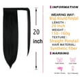 thumbnail image 5 of Drawstring Long Straight Ponytail Extension 28 inch Wrap Around Ponytail Synthetic Hair Extensions Clip in Ponytail Hairpiece for Women, Brown/Black, 160G (11colors), 5 of 8