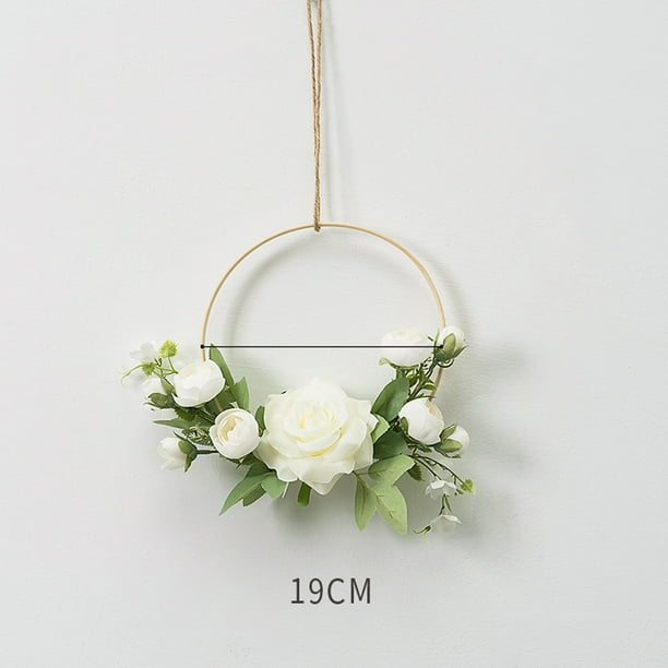 Artificial Flower Home Ornament Nordic Style Bamboo Ring Wall Hanging Decorative Walmart Com Walmart Com