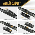 thumbnail image 3 of ABLEWIPE Front & Rear Windshield Wiper Blades Fit For Ford Escape 2013-2019, Set of 3, Front Wiper Blades and Rear Wiper, Y29D005S, 3 of 8
