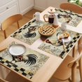 thumbnail image 5 of Vintage Rooster Placemats Set of 6 Retro Plaid Animals Watercolor Place Mats Indoor Wipeable Table Mats Washable Cloth Dining Table Placemats for Kitchen Holiday Party Home Decor 13x19 Inch, 5 of 9