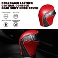 thumbnail image 5 of Xotic Tech Center Console Gear Shift Head Knob Automatic Transmission Shifter Lever DIY Leather Sewing Protector Cover Decoration, Black Red with Red Stitches, Compatible with Toyota Camry 2018-2022, 5 of 8