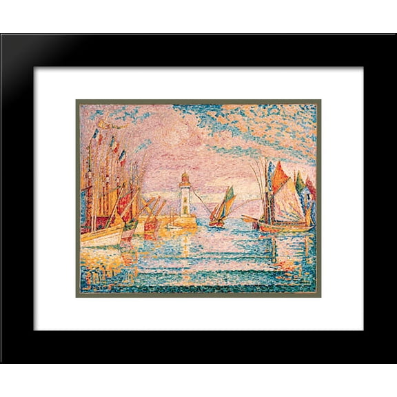 Lighthouse at Groix 20x24 Framed Art Print by Paul Signac