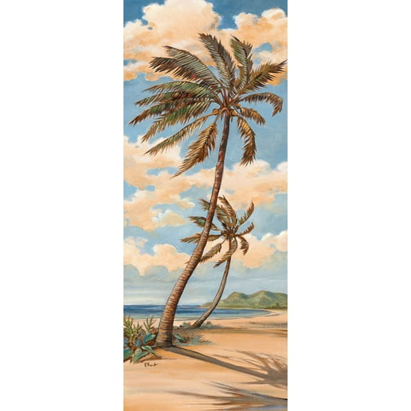 Palm Breeze I - Mini Classic Best Ocean Classy Seascape Cool Vintage Tree Beach Poster 8X20