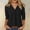 A356 Black, variant on Xdegoge V Neck Blouses for Women Cotton Linen 3/4 Sleeve Pleated Front Relaxed Fit Casual Work Office Tops Lightweight Breathable Tunic Shirts to Wear with Leggings