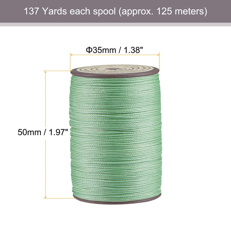 2 Pack Thin Waxed Thread 137 Yards 0.55mm Polyester String Cord for Machine  Sewing Hand Quilting Weaving, Pale Green