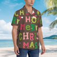 thumbnail image 3 of Balery Ho Ho Ho Merry Christmas Camisas hawaianas de manga corta para hombre, camisas playeras de corte holgado, camisas de vacaciones con botones,3X-Large, 3 of 7