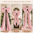 thumbnail image 6 of Pink Big Bow, Extra Large Velvet Tree Topper with 62.99 Inch Ribbon Tails, Oversized Holiday Bow for Girly Tree Door Mantel Party Decor, 6 of 8