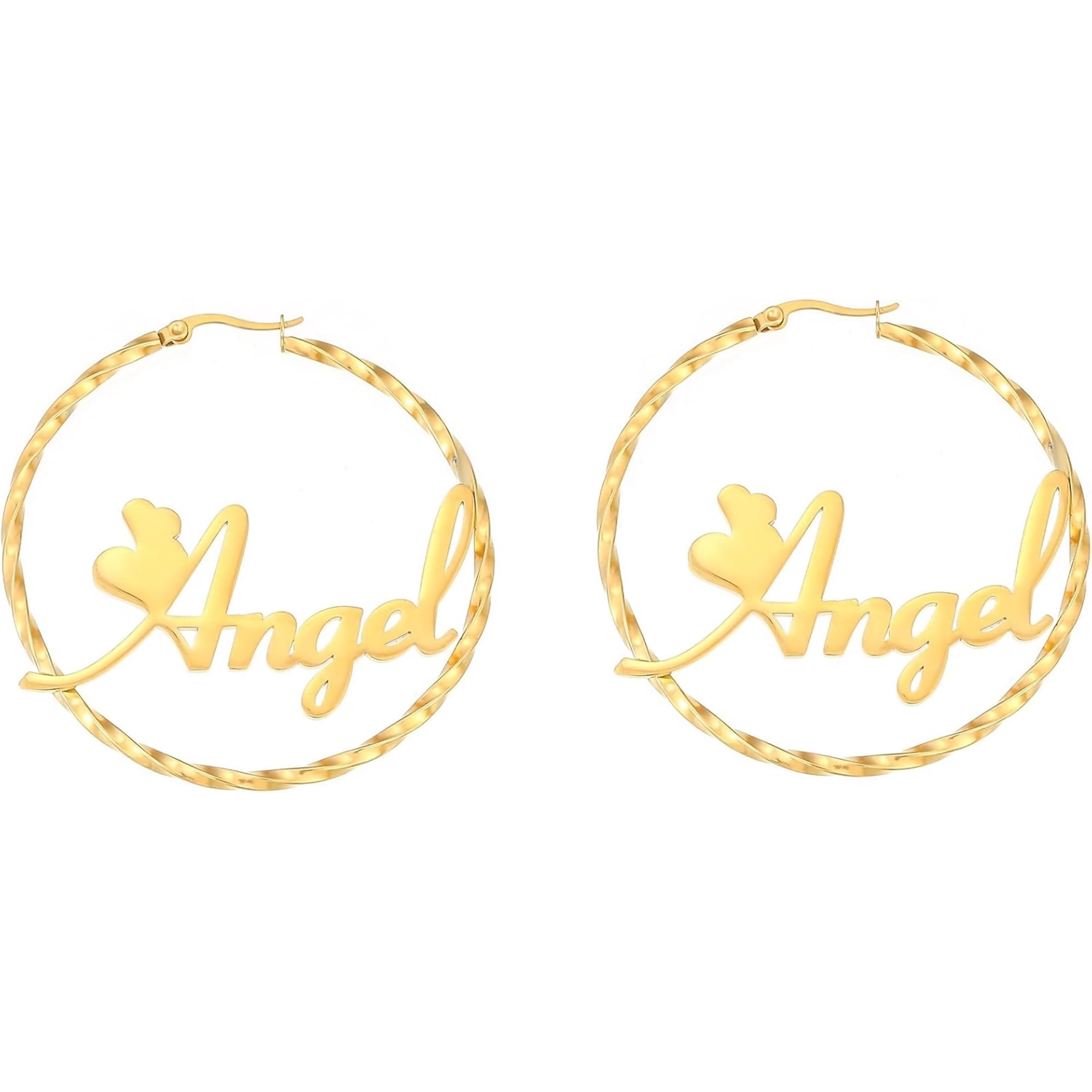 Zephyriana Personalized Bamboo Earrings for Women Custom Name Earrings, Hip Hop Unique Memorial Jewelry Christmas Gifts for Women