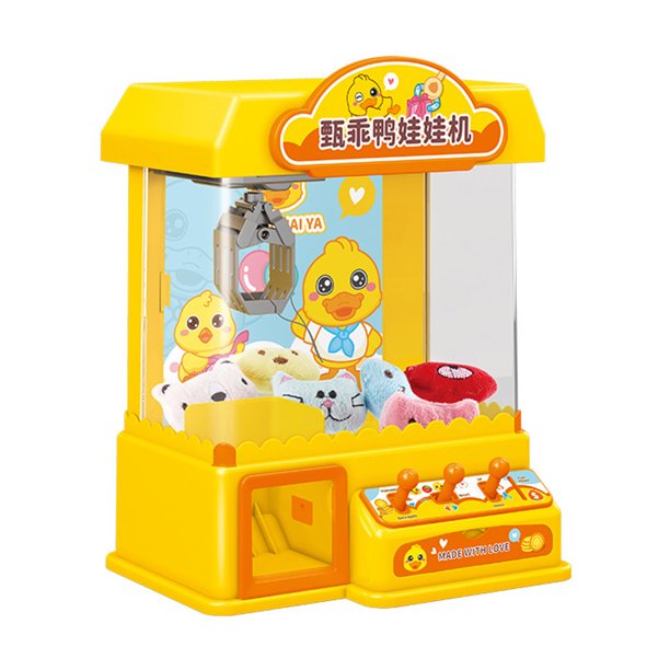Niños que funcionan con monedas juego Clip muñeca juguetes muñeca garra máquina sonidos y música