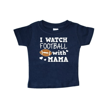 

Inktastic I Watch Football with My Mama Gift Baby Boy T-Shirt