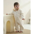 thumbnail image 3 of QUOTAY Baby Bear Kids Jumpsuit Outfit Girls Boys Winter Hooded Baby Romper Snowsuit 03_Beige,12-18 Months, 3 of 3
