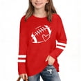 thumbnail image 2 of Red Girls Long Sleeve Soccer Shirt Youth Heart Graphic Tee for Kids Casual Comfortable Crewneck Top,Size 13-14 T, 2 of 6
