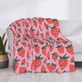 thumbnail image 3 of Naloa Cartoon Strawberry Flannel Blankets - Thick and Warm Blanket for Winter, Soft Fuzzy Plush King Blanket for All Seasons80"x60", 3 of 6